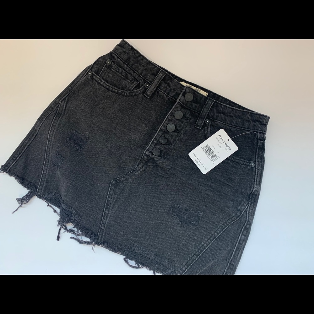 Free people denim A-Line Skirt